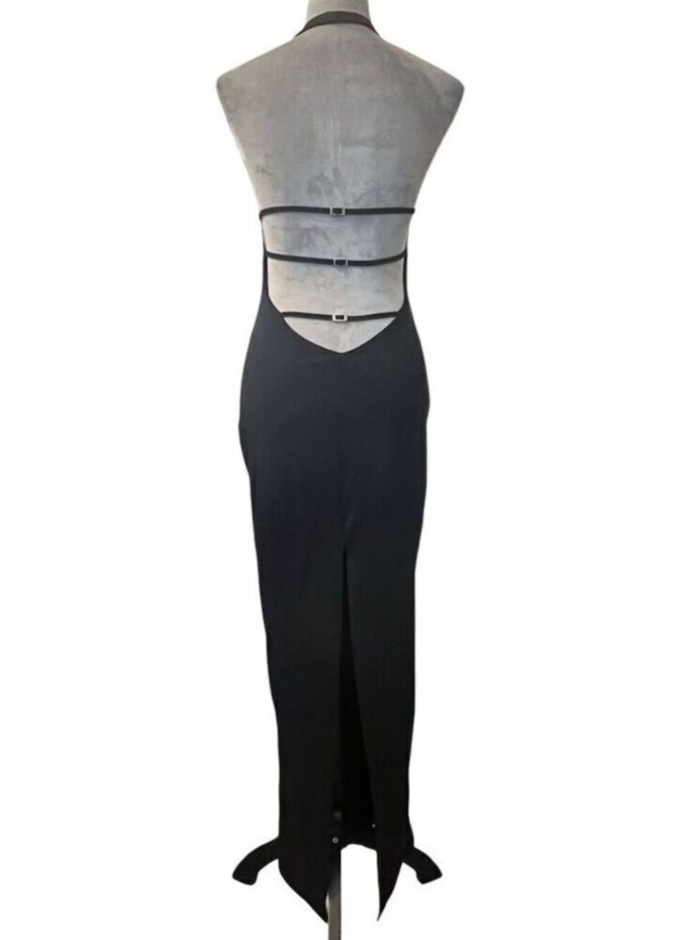 Sexy Sleeveless Backless Bodycon Maxi Dress L Gothic Witchy Cocktail Party Y2K - Picture 4 of 10